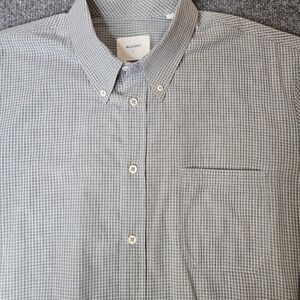 Billy Reid Mens Longsleeve Button Up Shirt Plaid Check Size Large Green Gray